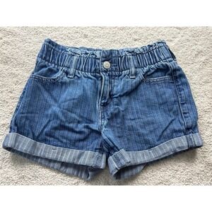 Cat & Jack Shorts Girls‎ Medium 8 Denim Cuffed Adjustable Waist Summer Casual